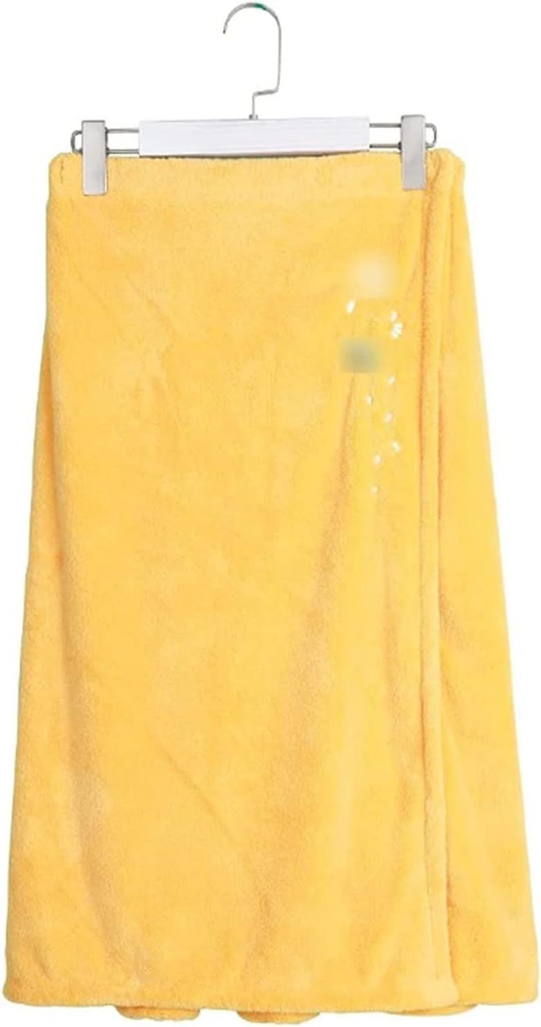 Microfiber Bathrobe Ladies Shower Women Soft Bath Towel Adult Home Textile Sauna Towel (Color : Yellow, Size : 140x70cm)