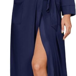 Women's Long Knit Kimono-Style Robe