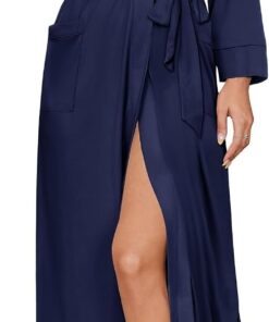 Women's Long Knit Kimono-Style Robe