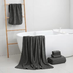 Alternative view of Charcoal gray extra-large bath towel 6-piece set