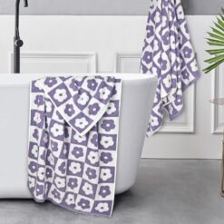 Alternative view of Purple floral bath towel 2-piece set