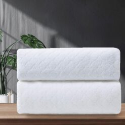 Pure white thick hand towel 2-piece set