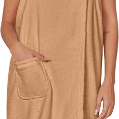 Women's Towel Wrap Soft Lightweight Shower Wrap Absorbent Spa Body Wrap Bath Robe with Velcro S-L