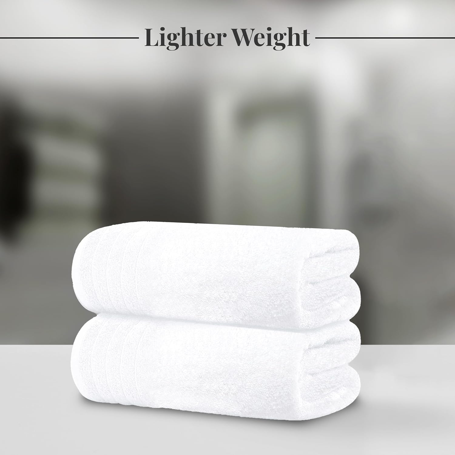 Pure white widened bath towel 4-piece set - Image 2