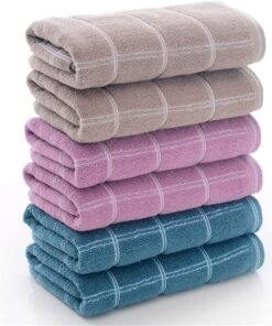 Alternative view of 40 x 90 cm Plaid Pure Cotton Towel: Unisex face/bathroom towel; also suitable for use with bathrobes, sunbathing, saunas, yoga, and similar settings.