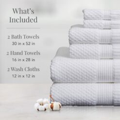 Alternative view of 6-Piece 100% Cotton Bath Towel Set