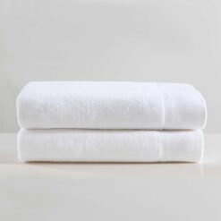Bath Towel Set: Ultra-soft, highly absorbent pure cotton towels featuring a zero-twist weave; includes a branded hanging loop for easy storage.