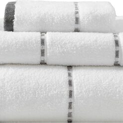 Pure Cotton Bath Towel — Made from 100% soft and absorbent pure cotton material. Features low linting and fade resistance; a medium-weight bathroom towel.