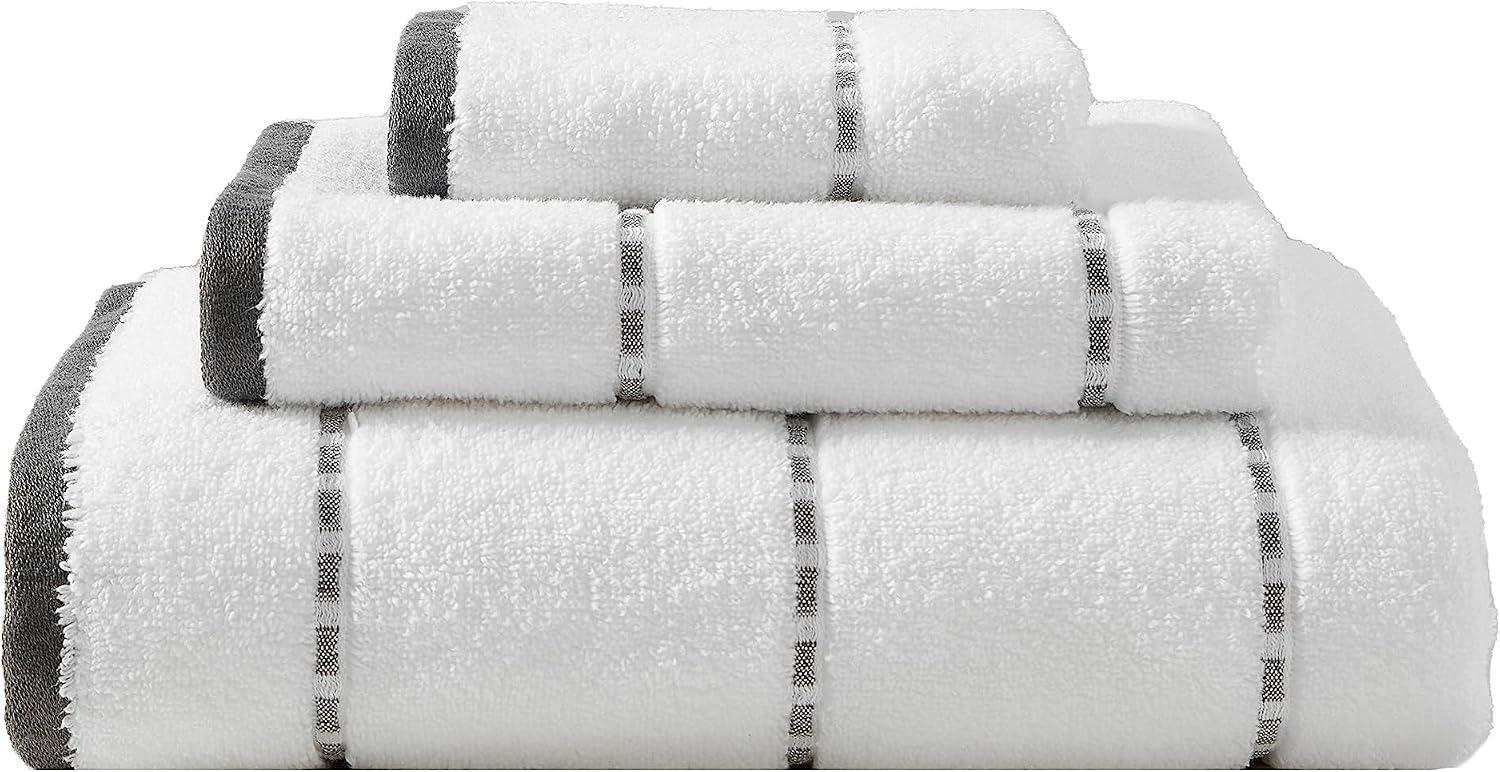 Pure Cotton Bath Towel — Made from 100% soft and absorbent pure cotton material. Features low linting and fade resistance; a medium-weight bathroom towel.
