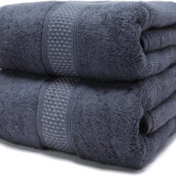 Pure Cotton Bath Towel Set, 2-Piece Pack (27 x 55 inches) — Super absorbent, quick-drying, and soft to the touch. Suitable for use in bathrooms, spas, and gyms; also makes for an excellent gift.