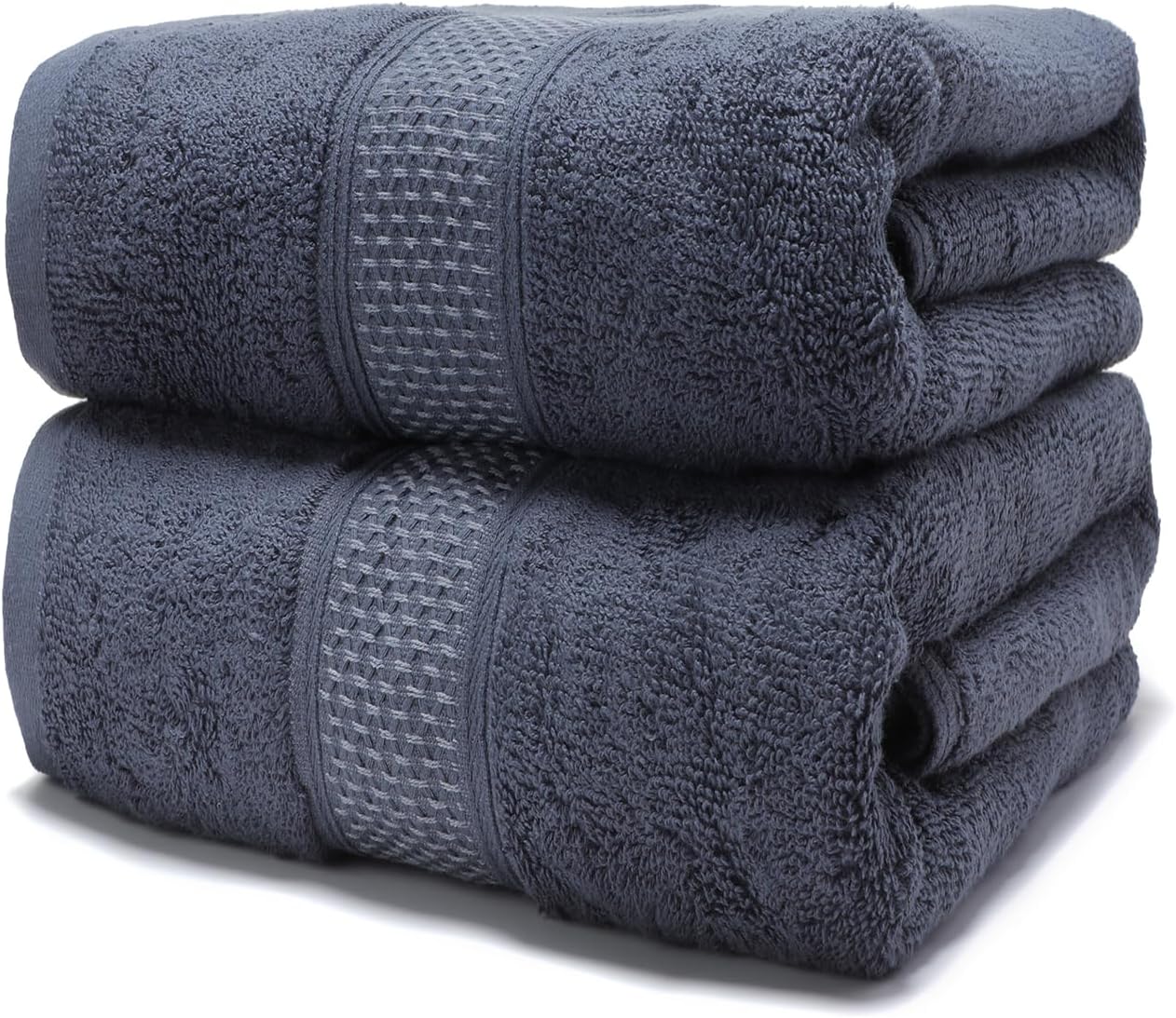 Pure Cotton Bath Towel Set, 2-Piece Pack (27 x 55 inches) — Super absorbent, quick-drying, and soft to the touch. Suitable for use in bathrooms, spas, and gyms; also makes for an excellent gift.