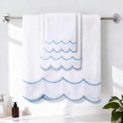 Blue fan-shaped piping 3-piece set