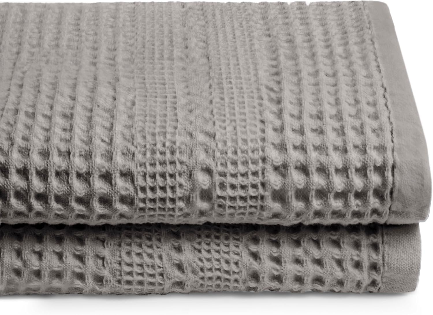 Waffle Weave Bathroom Towels | 100% Pure Cotton | Quick-Drying | Large Size Waffle Bath Towels | Absorbent & Lightweight Travel Towels | 2-Piece Bath Towel Set | Classic Style