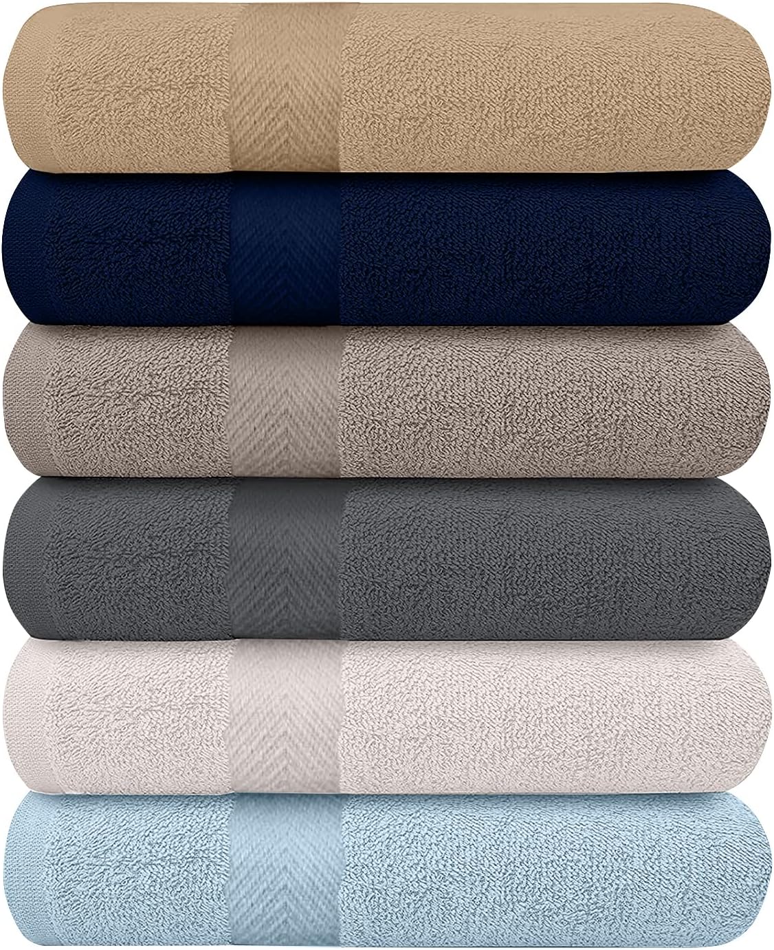Lightweight high-absorbency bath towel 6-piece set - Image 2