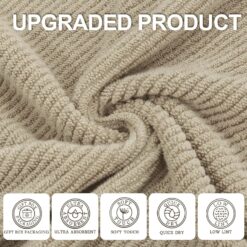 Alternative view of Dark beige thick bath towel 4-piece set