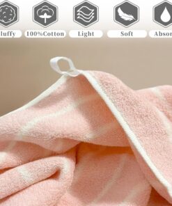 Alternative view of Pink and beige striped hand towel 2-piece set