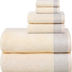 Ivory white complete towel set 6-piece set