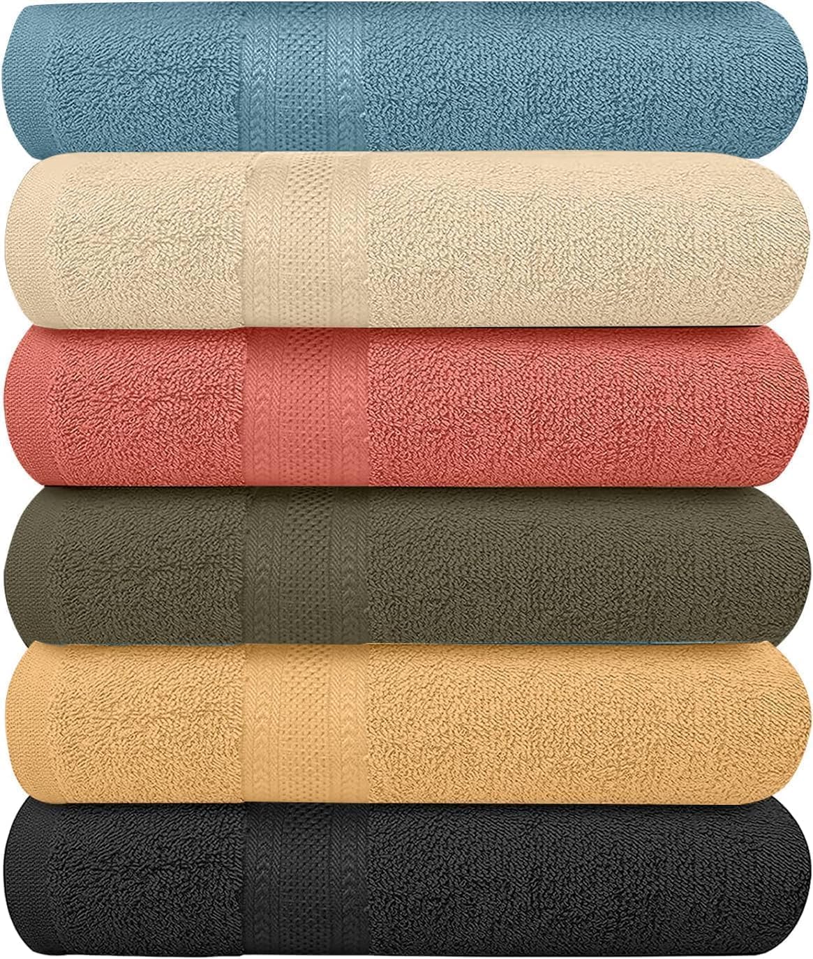 Colorful lightweight bath towel 6-piece set - Image 2