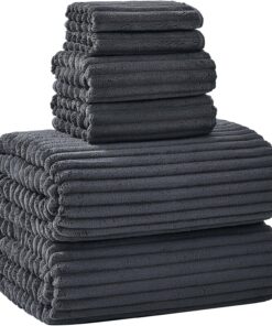 Charcoal gray extra-large bath towel 6-piece set