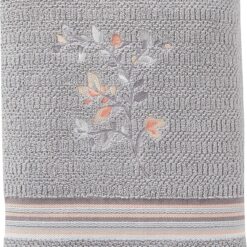 Greenhouse Leaf Pattern Bath Towel (Gray, Small)