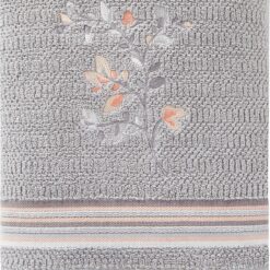 Alternative view of Greenhouse Leaf Pattern Bath Towel (Gray, Small)
