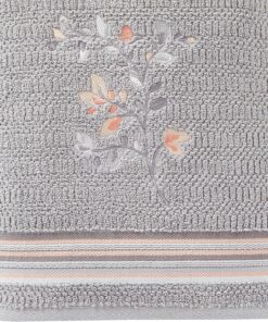 Alternative view of Greenhouse Leaf Pattern Bath Towel (Gray, Small)
